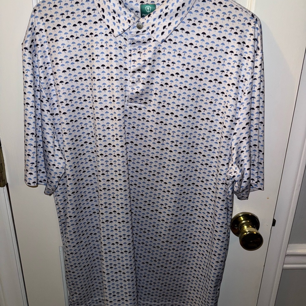 Stylish White and Blue Polo Shirt